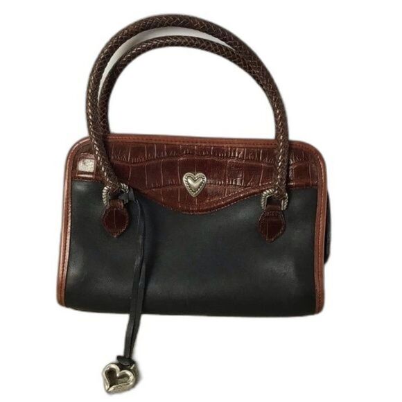 Brighton Crocodile Leather Satchel Leather Bag Black Brown Mini - Picture 1 of 10